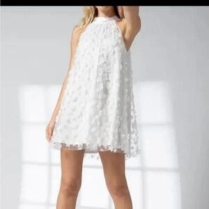 Size S. 3D floral bridal dress with bow in back. Originally $75. Worn once